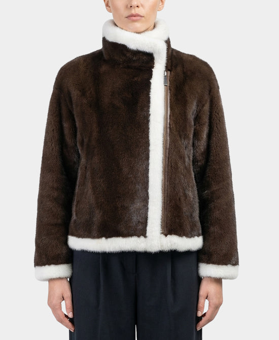 Faux Fur Contrast Trim Jacket view 