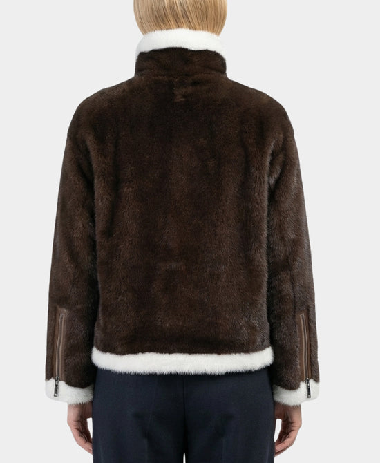 Faux Fur Contrast Trim Jacket view 