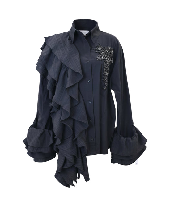 Top w/ Jewels, Beads & Ruffles view 