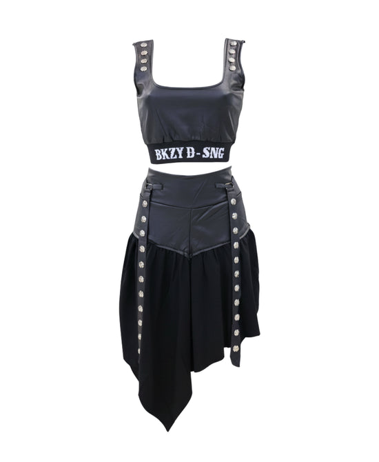 Faux Leather "BKZYD- SNG" Top & Skirt - 2 Pc Set view 