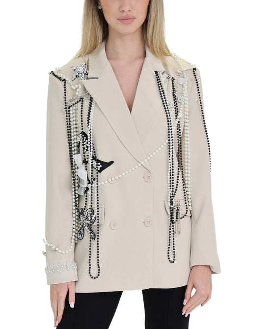 Blazer w/ Pearls & Rhinestones view 