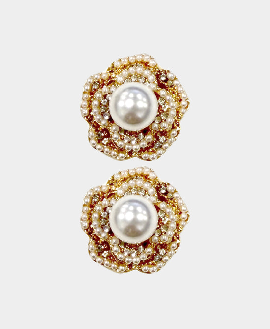 Set Of 2 Rose Button Cover w/ Pearl view 1