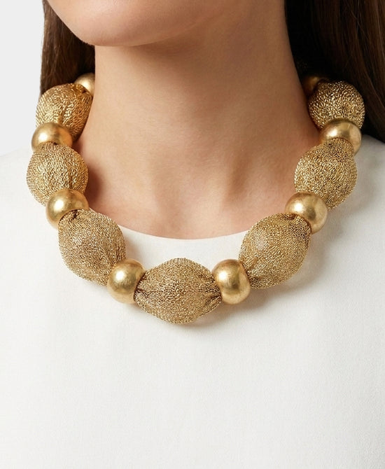 
Mesh Beaded Necklace in GOLD view 1