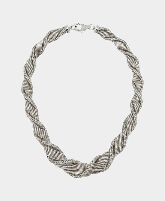 
Statement Crystal Necklace in SILVER view 2