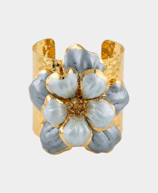 
Flower Cuff Bracelet in GOLD/BLUE view 2