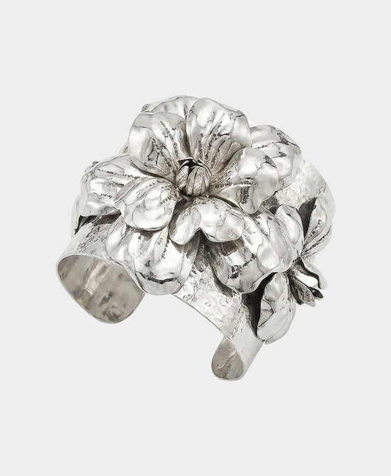 
Flower Cuff Bracelet in SILVER view 2