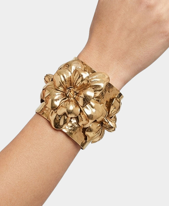 
Flower Cuff Bracelet in GOLD view 1