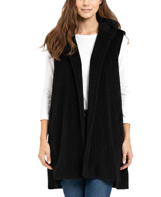 Faux Fur Hooded Vest view 