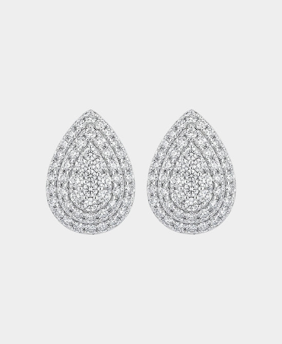 
Pear Clip On Stud Earrings in SILVER view 2