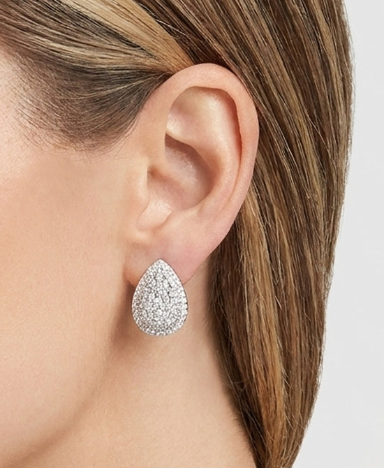
Pear Clip On Stud Earrings in SILVER view 1
