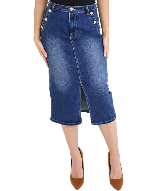 Denim Midi Skirt view 