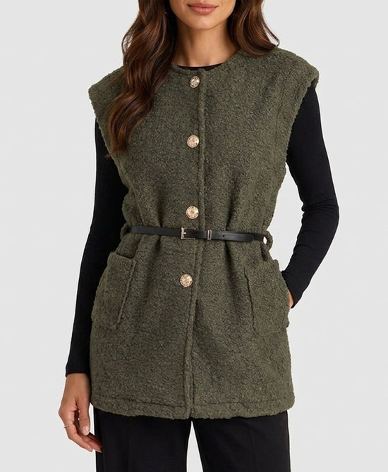 
Sherpa Vest w/ Belt in OLIVE view 1