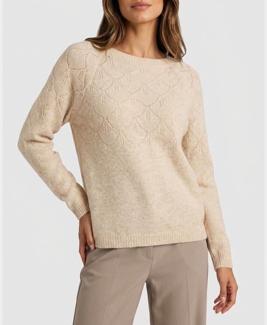 
Pointelle Sweater in BEIGE view 1