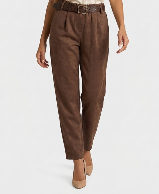 
Faux Suede Pants in BROWN view 1