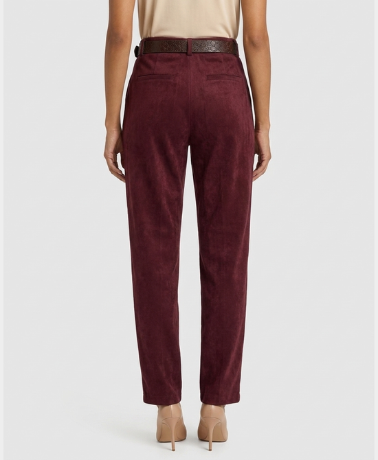 
Faux Suede Pants in WINE view 2