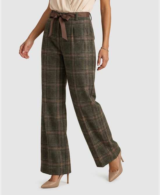 
Plaid Pants in GREEN MULTI view 1