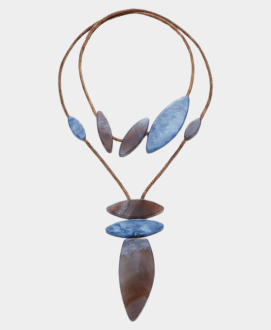 
Layered Statement Necklace in BROWN/BLUE view 2