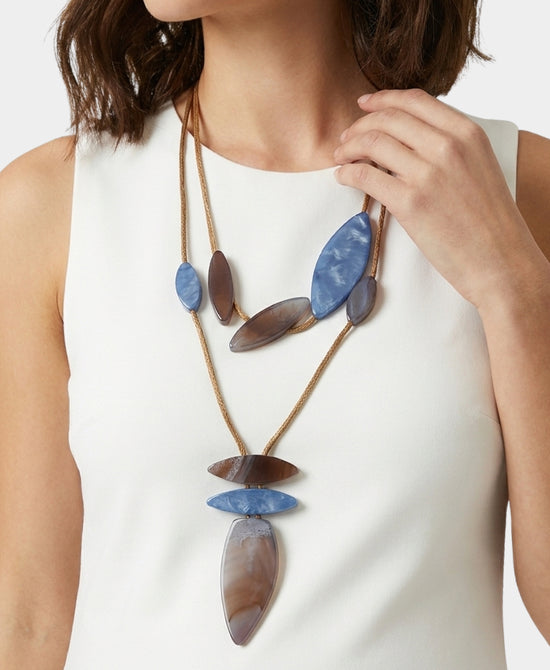 
Layered Statement Necklace in BROWN/BLUE view 1