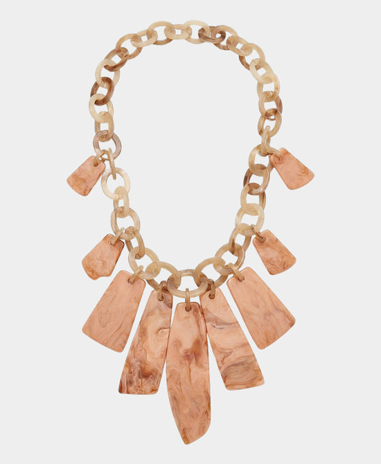 
Resin Statement Necklace in LIGHT ORANGE/BROWN view 2