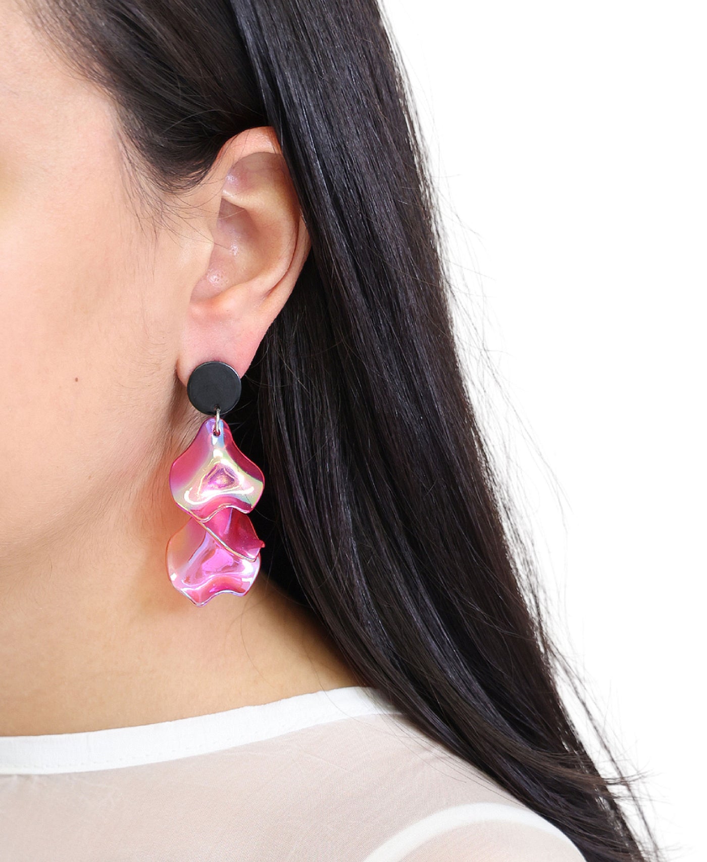 Iridescent Petal Earrings view 1