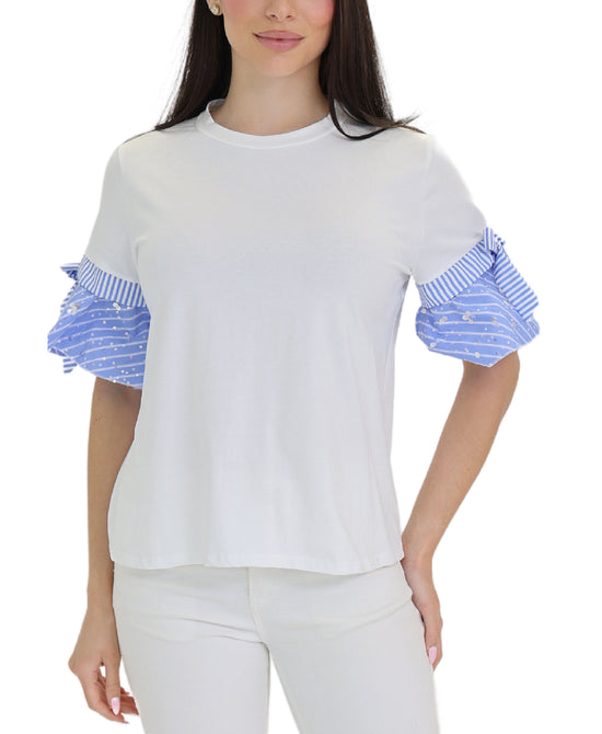 Top w/ Striped Sleeves view 