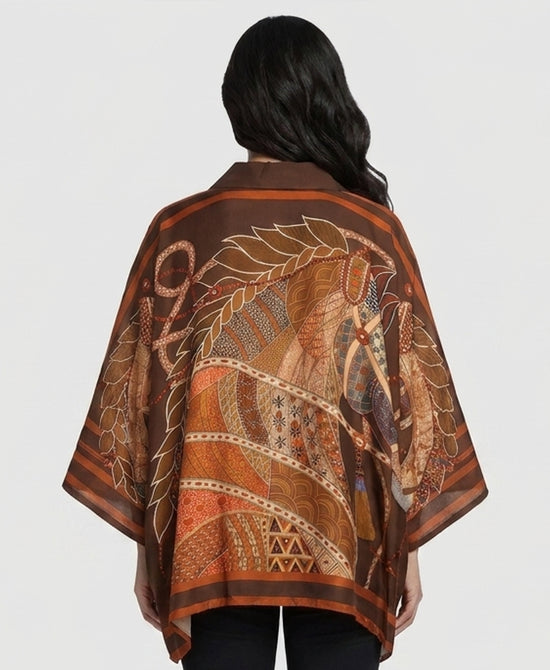 
Horse Print Blouse in BROWN MULTI view 2