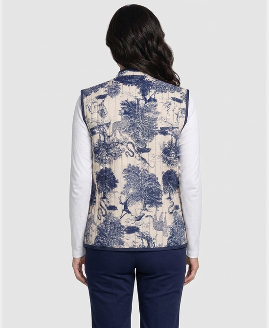 
Jungle Print Quilted Vest in NAVY/WHITE view 2