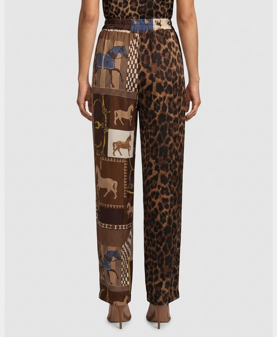 
Leopard & Horse Print Pants in BROWN MULTI view 2
