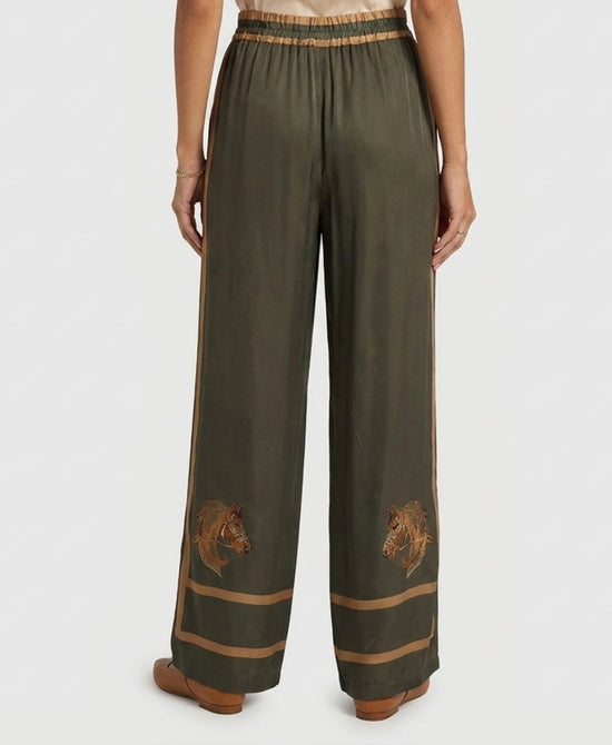 
Horse Print Pants in OLIVE view 2