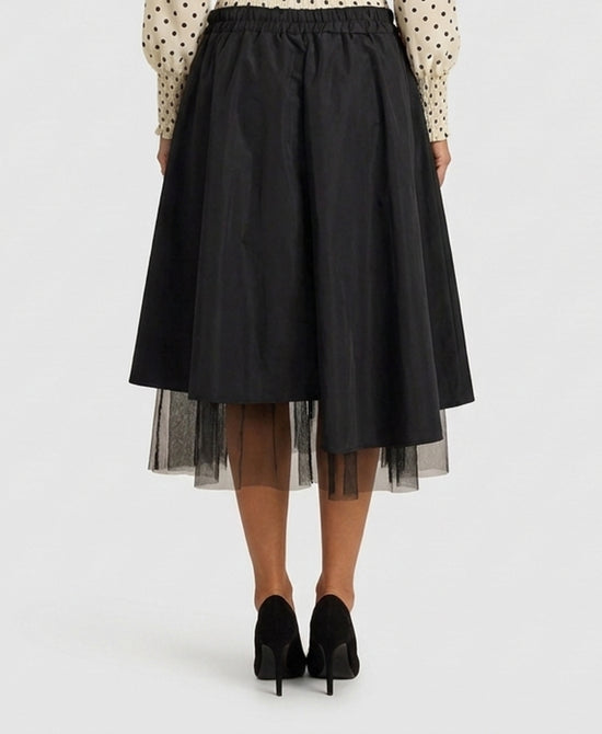 
Mixed Media Tulle Skirt in BLACK view 2