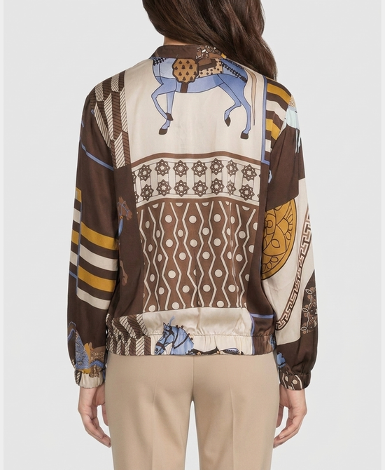 
Horse Print Bomber Jacket in BROWN MULTI view 2