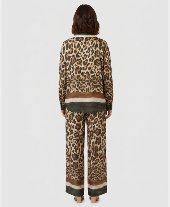 
Leopard Print Blouse & Pants Set- 2 Pc Set in OLIVE/TAN view 2
