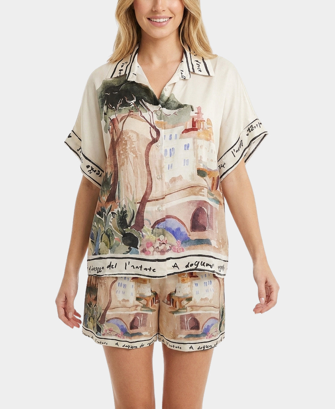 Art-Inspired Scenic Print Shorts – FOX'S - Online