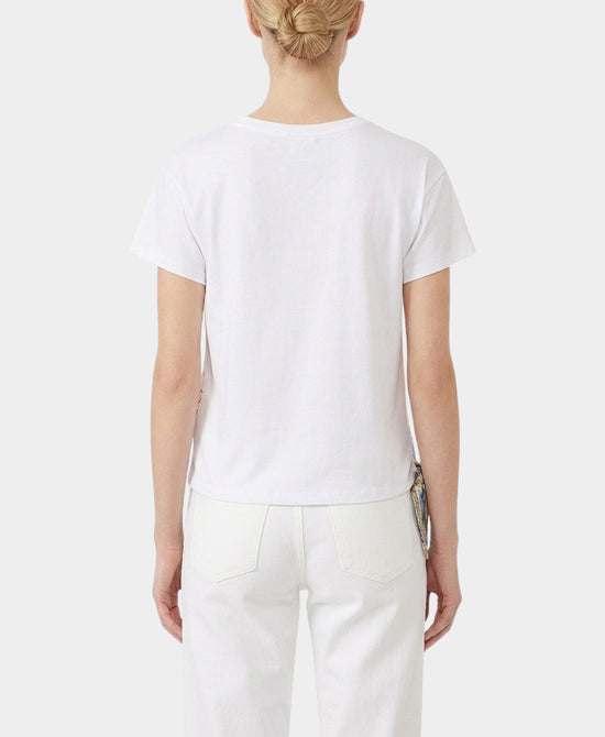 Tee w/ Printed Silk Trim view 2