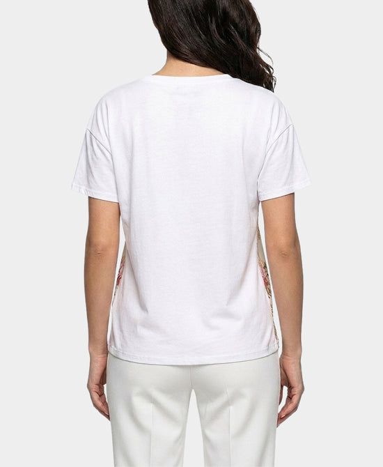 
Tee w/ Printed Silk Trim in YELLOW MULTI view 2