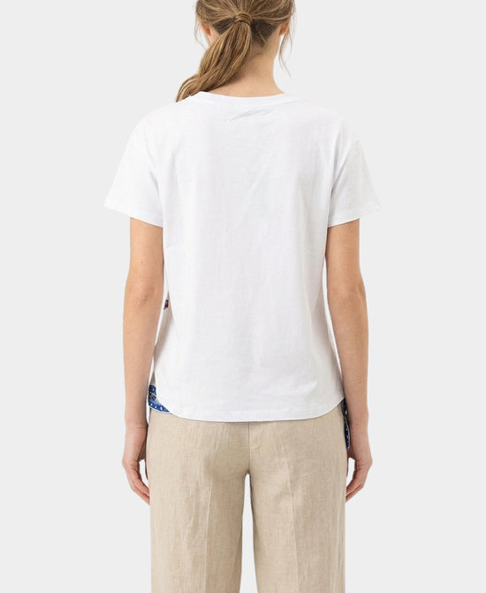 Tee w/ Horse Print Silk Trim view 2