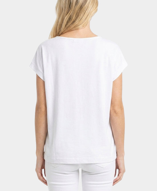 
Tee w/ Printed Silk Trim in MULTI view 2