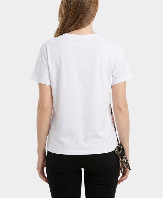 
Tee w/ Printed Silk Trim in BLACK MULTI view 2