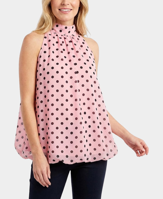 
Polka Dot Bubble Top in PINK/BLACK view 1