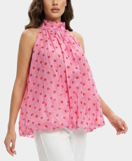 
Polka Dot Bubble Top in PINK/RED view 1