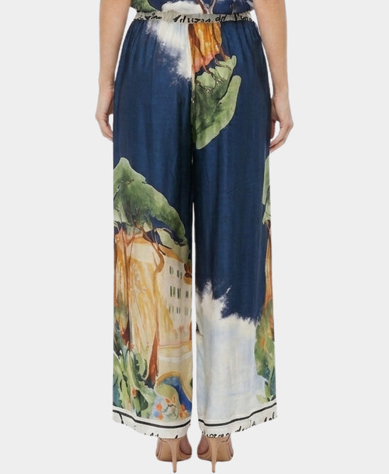 
Art-Inspired Scenic Print Pants in NAVY view 2