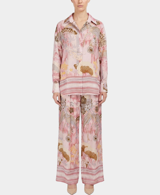 Multi Print Blouse & Pants Set- 2 Pc Set view 1