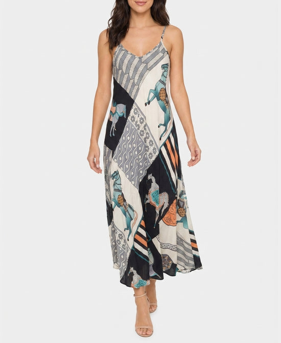 
Horse Print Maxi Dress in BLACK view 1