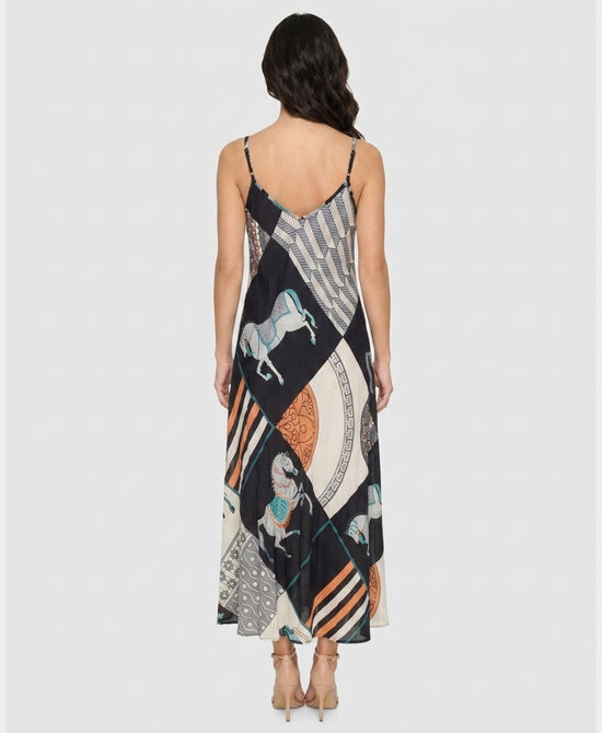 
Horse Print Maxi Dress in BLACK view 2