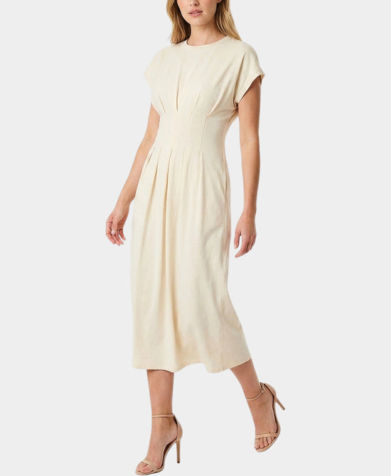 
Pleated Waist Midi Dress in CREAM view 1