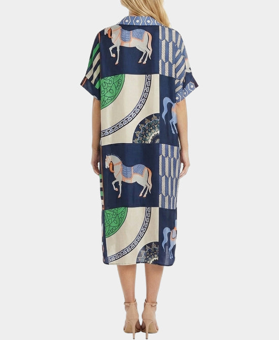 
Horse Print Dress in NAVY MULTI view 2