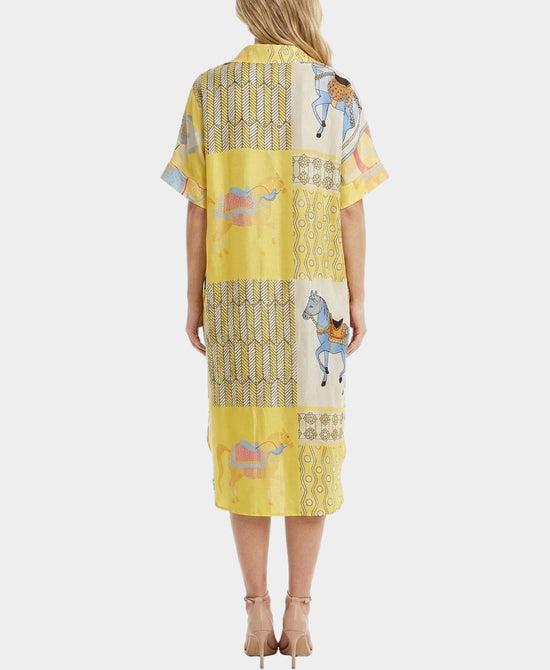 
Horse Print Dress in YELLOW view 2