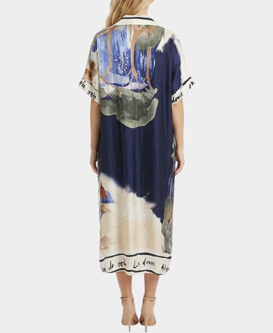 
Art-Inspired Scenic Print Dress in NAVY MULTI view 2