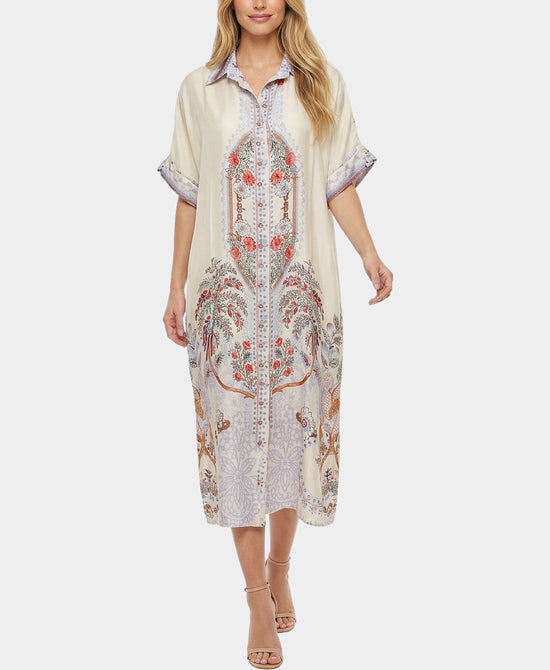 
Print Midi Dress in IVORY MULTI view 1