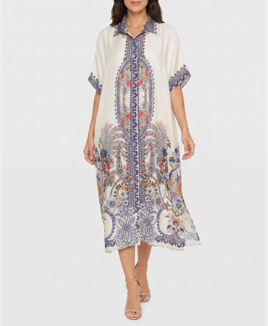 
Print Midi Dress in IVORY MULTI view 1